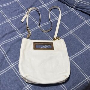 Michael Kors Cream Shoulder Bag with Gold Accents